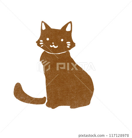 Cat stamp illustration 117128978