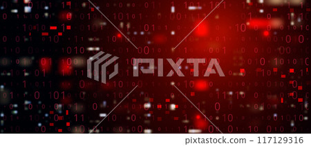 Digital Binary Code on Dark Red Background. Data Breach Digital Binary Code on Dark Red Background. Data Breach 117129316