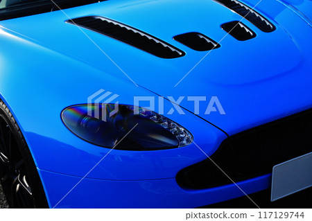 Blue British sports car Blue British sports car 117129744