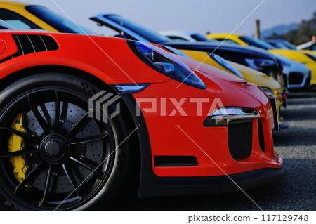 Orange luxury sports car Orange luxury sports car 117129748