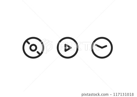 Different multimedia icons vector set isolated on white background 117131018