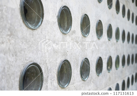 Diagonal View of a Glass Block Wall Diagonal View of a Glass Block Wall 117131613
