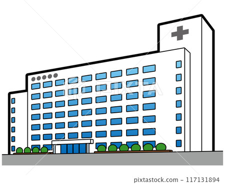 Hospital illustration diagonal front 117131894