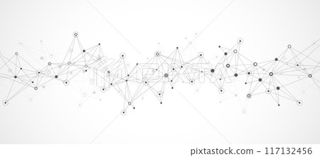 Global network connection banner design template. Header social network communication in the global business concept. Big data visualization. Internet technology 117132456