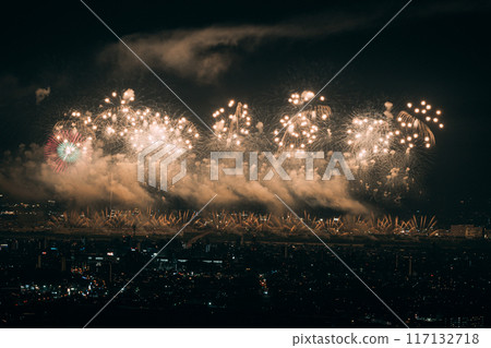 煙火在夜空中翩翩起舞 117132718