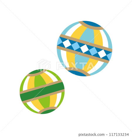 Cute Temari icon. Simple Temari illustration material for auspicious items. 117133234