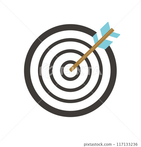 Cute New Year's target and arrow icon. Simple target and arrow illustration material. 117133236