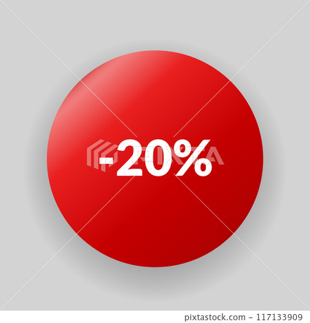 Corner or ribbons icon. Product red banner, price shopping tag. Promotion sale badge, special offer sticker. Discount and price offer concept. Vector sticker template 117133909