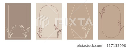 Set of modern frames with ears of corn Set of modern frames with ears of corn 117133998