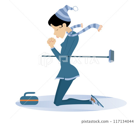 curling, curler, woman 117134044