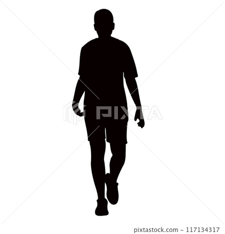 a man walking body silhouette vector 117134317