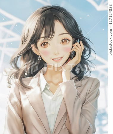 Image of a beautiful businesswoman talking on a mobile phone Image of a beautiful businesswoman talking on a mobile phone 117134888