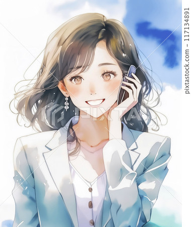 Image of a beautiful businesswoman talking on a mobile phone Image of a beautiful businesswoman talking on a mobile phone 117134891