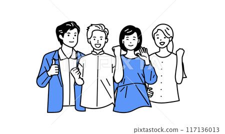 Colleagues in uniform_Office casual_Upper body Colleagues in uniform_Office casual_Upper body 117136013