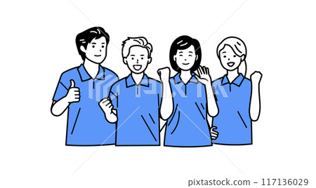 Colleagues in uniforms_polo shirts_upper body 117136029