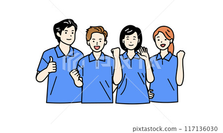 Colleagues in uniforms_polo shirts_upper body 117136030