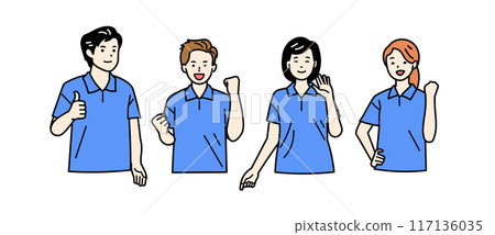 Colleagues in uniforms_polo shirts_upper body 117136035