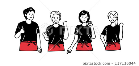 制服同事_居酒屋_上半身 117136044