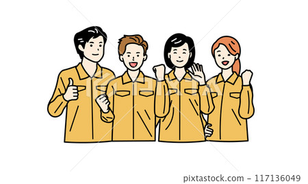 Colleagues in uniform_Work clothes_Upper body 117136049