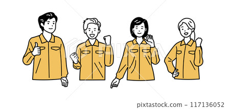 Colleagues in uniform_Work clothes_Upper body 117136052