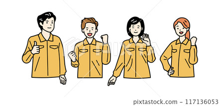 Colleagues in uniform_Work clothes_Upper body 117136053