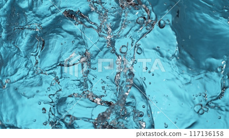 Texture of Splashing Water Surface, Overhead Shot. 117136158