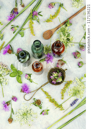 Healing mixtures from herbs. 117136221