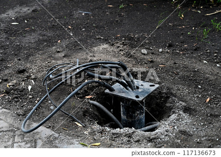 New electric cable in the ground New electric cable in the ground 117136673