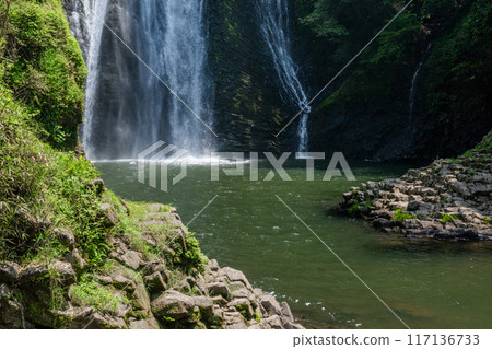The pool at Ryumon Falls in Aira City (horizontal composition) 117136733