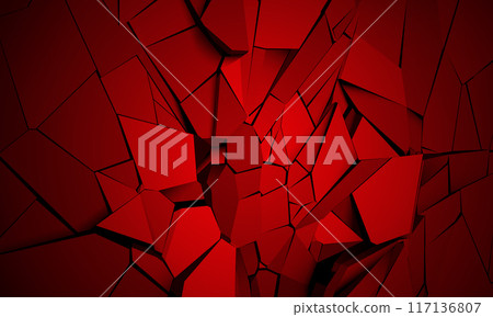Abstract 3D red broken black shadow background texture vector 117136807
