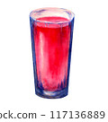 Glass of raspberry lemonade illustration 117136889