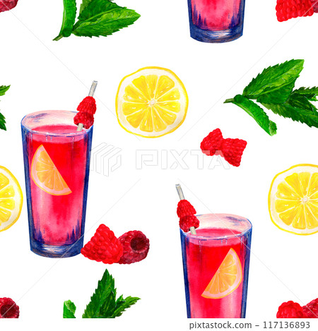 Raspberry lemonade pattern Raspberry lemonade pattern 117136893