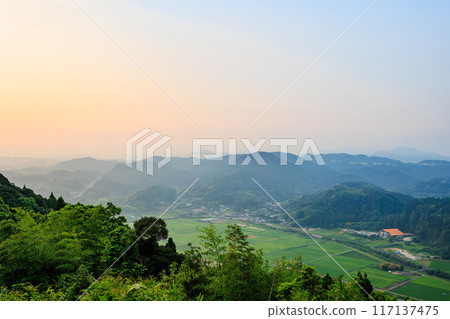 Morning scenery seen from Tomibanzan Recreation Forest Natural Park 117137475