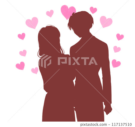 男人和女人擁抱，愛，影子圖片，心 117137510