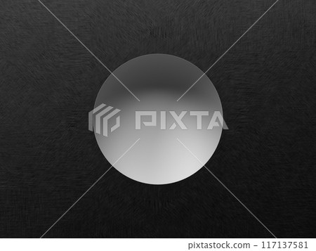 3D illustration of a hole in a metal plate 3D illustration of a hole in a metal plate 117137581