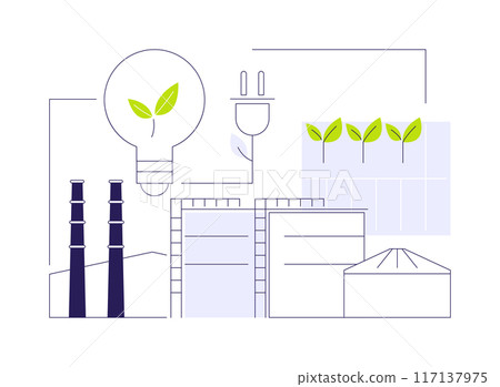 Biomass energy plant abstract concept vector illustration. Biomass energy plant abstract concept vector illustration. 117137975