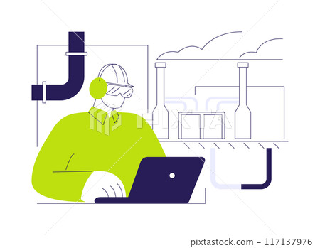 Geothermal power station abstract concept vector illustration. Geothermal power station abstract concept vector illustration. 117137976