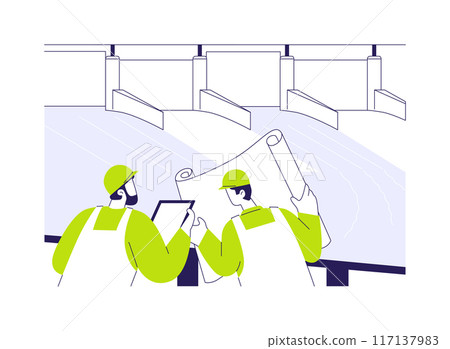 Hydroelectric power abstract concept vector illustration. Hydroelectric power abstract concept vector illustration. 117137983