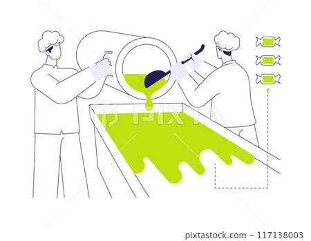 Candy cooling table abstract concept vector illustration. 117138003