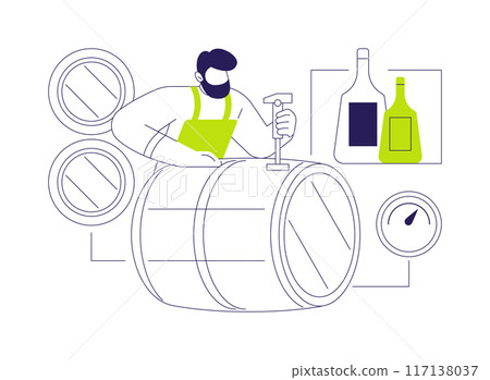 Aging spirits abstract concept vector illustration. 117138037