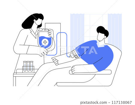 Blood donation isolated cartoon vector illustrations. Blood donation isolated cartoon vector illustrations. 117138067