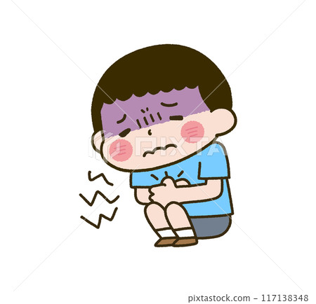 孩子腹痛蹲下 117138348