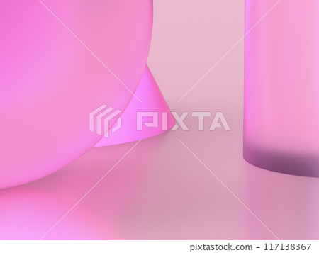 3D illustration of crystal glass illuminated by fantastic light 117138367