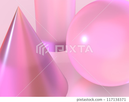 3D illustration of crystal glass illuminated by fantastic light 117138371