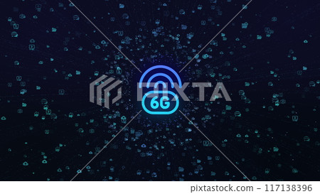 6G digital global technology world network. Network and communication concepts. 3D concept motion graphics. Technology. 117138396