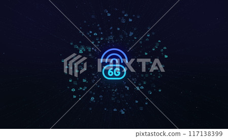 6G digital global technology world network. Network and communication concepts. 3D concept motion graphics. Technology. 6G digital global technology world network. Network and communication concepts. 3D concept motion graphics. Technology. 117138399