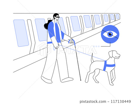 Assistance dog isolated cartoon vector illustrations. 117138449