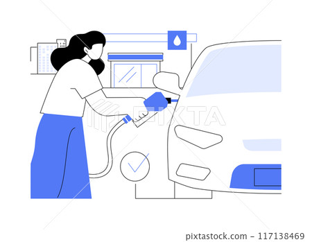 Refilling fuel isolated cartoon vector illustrations. Refilling fuel isolated cartoon vector illustrations. 117138469