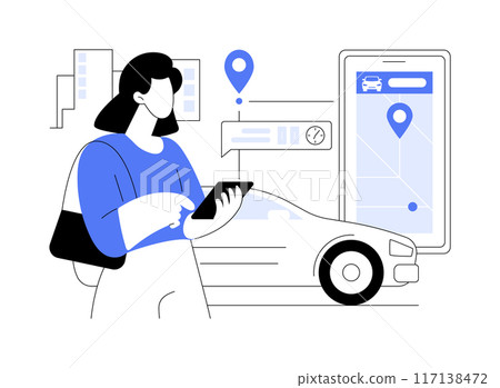 Booking a car isolated cartoon vector illustrations. 117138472
