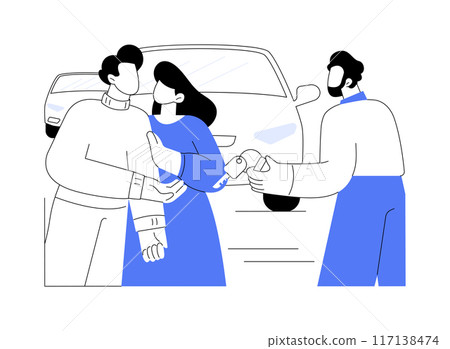 Purchasing a car isolated cartoon vector illustrations. Purchasing a car isolated cartoon vector illustrations. 117138474
